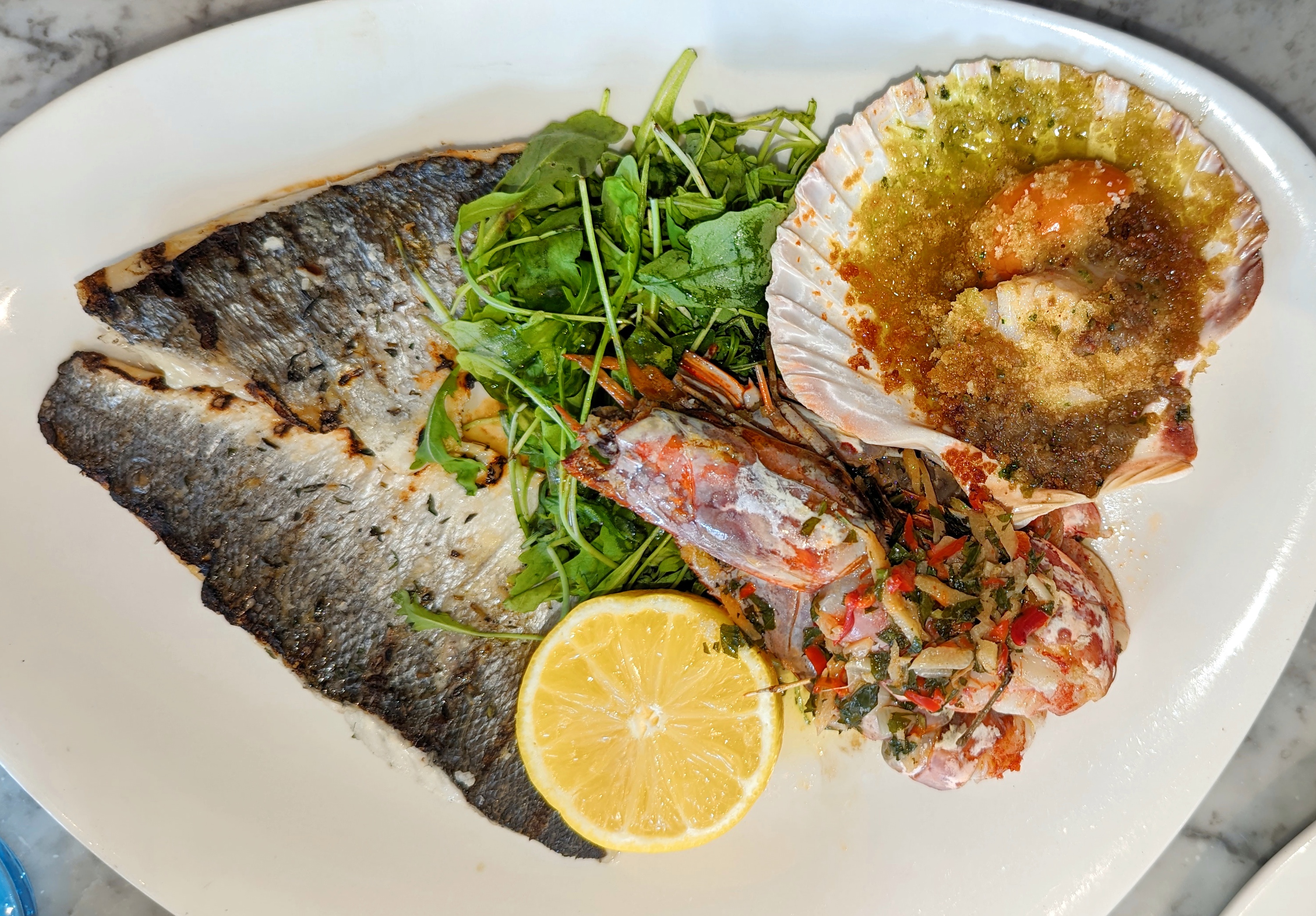 Seafood platter prepared for guests